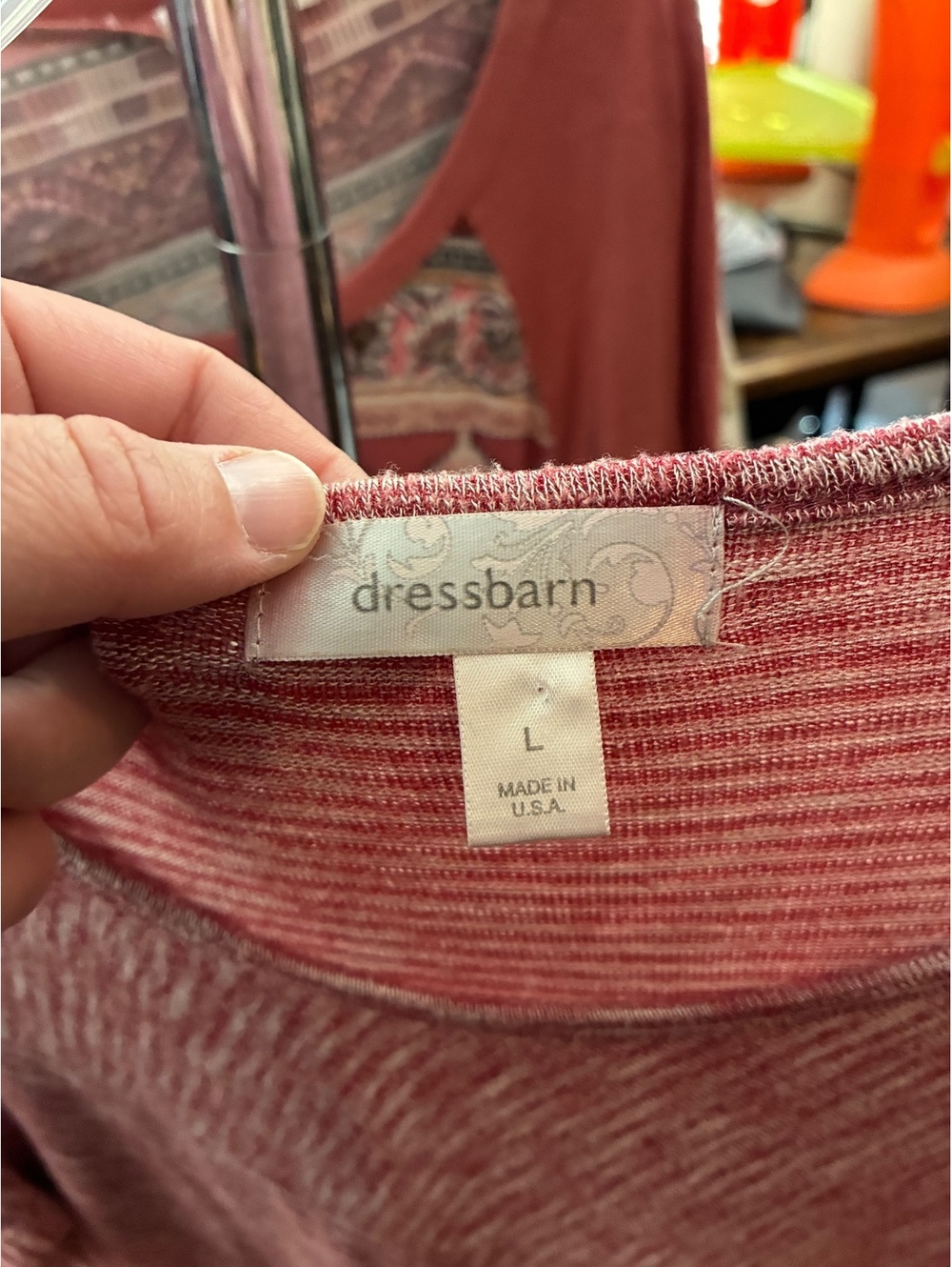 Dressbarn burgandy marled 3/4 sleeve top - Picture 3 of 3